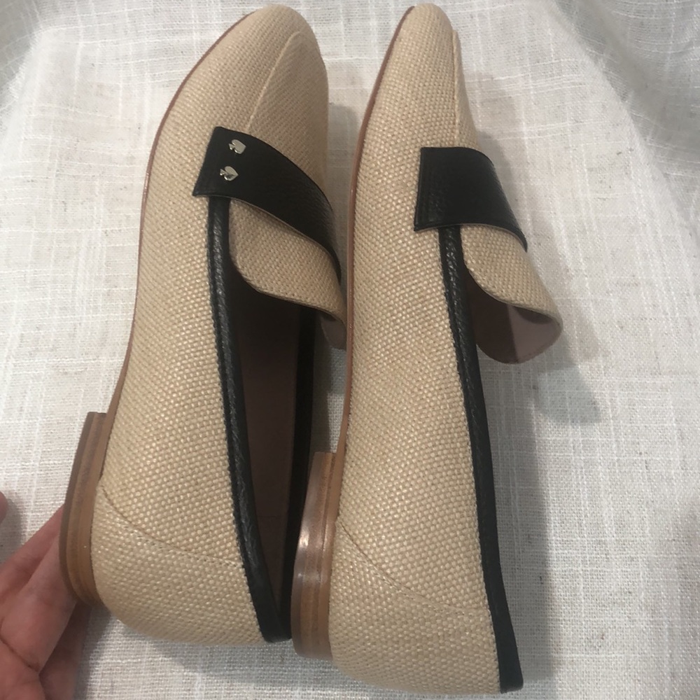 Kate Spade Mariana Flats loafers Almond Raffia Straw Women’s Size 6.5B - Picture 9 of 10